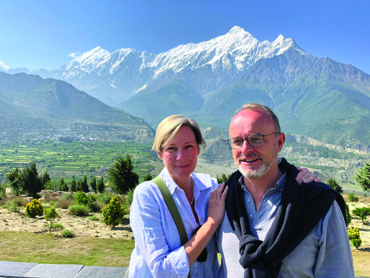 Ambassador with her spouse in Mustang